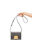 Subella London Croc Grey Leather mini crossover signature lock detachable shoulder strap SAYA Handba