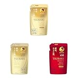 【セット買い】TSUBAKI(ツバキ) プレミアムボリューム&リペア シャンプー 詰替え パッケージ：ベージュ 330ミリリットル (x 1) + プレミアムボリューム&リペア コンディショナー 詰替え パッケージ：ベージュ つめかえ 330mL + プレミアムボリューム&リペア シャンプー 詰替え パッケージ：レッド 330ミリリットル (x 1)