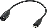 オーディオファン USBケーブル 電源ケーブル USB-DCソケット アダプターケーブル DC (5.5mm 2.1mm) 端子 microB オス 端子 給電専用 20cm ブラック