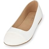 THE CHILDREN'S PLACE(ザ・チルドレンズプレイス) スパークルキャップトウジューンバレエフラット ホワイト シューズ 22.5cm【並行輸入】