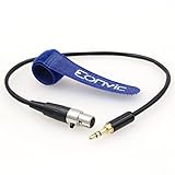 Eonvic 3.5mm 1/8 "TRSオスプラグから3ピンMini-XLRメスオーディオケーブル、AKGヘッドフォン/ズームf8用 (30cm/12''inch)