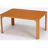 和モダン風 折りたたみローテーブル/センターテーブル 【ナチュラル 幅75cm】 傷付防止材付き 木目調【代引不可】