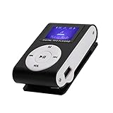 ポータブルミニMP3音楽プレーヤー スポーツ用バッククリップ付 LCDスクリーン MP3音楽プレーヤー(最大32GBメモリーカード対応) (黒)
