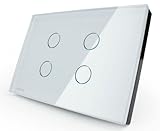 米国/ AU標準画面タッチスイッチ、vl-c304 – 81、クリスタル、ガラスパネル、壁ライトタッチスイッチ+ LEDインジケータ