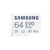 Samsung EVO Plus 64GB MicroSDメモリーカード (2024) + SDアダプター。