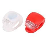 keeeady 赤色　ホワイト　高輝度LED シリコン 自転車 フロントライト*2
