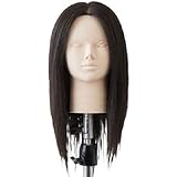 amife petit カットウィッグ ヘアカット 人毛100% メイクなし パーマ 美容師 ヘアマネキン 練習 Medium