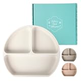 ベビー 食器 吸盤付き ひっくり返らない シリコンプレート プレート ギフトBOX 付き 【SOWAKA】 (ホワイト)