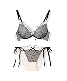 [ノーザリー] インナーセット シアードットチュール ブラジャー＆ショーツセット レディース WH×BK F65