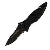 BLACKHAWK! CQD Mark 1 Type E Manual Folding Knife in Black - Serrated Edge [並行輸入品]