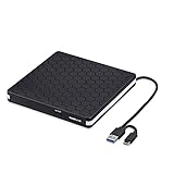 外付けDVDドライブ、Amicool USB 3.0 Type-C CD DVD +/- RWオプティカルドライブUSBCバーナースリムCD/DVDROMリライターライターリーダーポータブルPC用ラップトップデスクトップMacBookMac Windows 7 / 8.1 / 10 Linux OS Apple