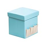 MISM イス+ボックスレザー調 ライトブルー