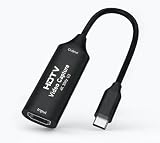 HDMI 1080P 60FPS 4K入力 ビデオキャプチャーキャプチャーボード ゲーム実況生配信 ビデオ録画 2in1 USB Type C Thunderbolt 4 小型軽量 (TypeC，ブラック)