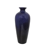 Essential D?cor Entrada Collection Ceramic Vase, 14 by 5.5 by 5.5-Inch, Dark Blue [並行輸入品]