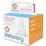 Silicone Nipples-Stage 1 (0-3 months) Lifefactory 2 Pack by Lifefactory [並行輸入品]