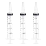 注射器 20ml シリンジ キャップ付き 3個 大容量 プラスチック オイル 注入 洗浄 液体測定と分配 シリンジ ペット給餌 給水、個別包装 (20ML 3個)