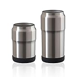 アトラス 保冷缶ホルダー シルバー 350ml 500ml缶 冷たい 真空断熱 アウトドア AWCH-350-500SVset