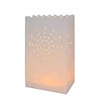 10 Packs&50 Packs Luminary Paper Lantern Candle Tea light Bag with Flame Resistant Paper for Holiday