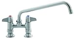 T&S Brass 5F-4DLX10 Faucet, Deck Mount, 4-Inch Centers, 10-Inch Swivel Spout by T&S Brass