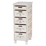 キッチンストッカー(キッチン収納/キッチンワゴン) 木製 5段 幅30cm キャスター付き MUD-6905WS ウォッシュホワイト(白)【代引不可】 生活用品 インテリア 雑貨 インテリア 家具 収納家具 その他の収納家具 [並行輸入品]