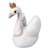 白鳥のぬいぐるみ,白鳥のぬいぐるみ - ぬいぐるみクラウンスワンのぬいぐるみ - ホワイトガチョウ 11 インチぬいぐるみ ネックレス付き 柔らかいぬいぐるみ枕 白鳥のおもちゃ ぬいぐるみ ホームデコレーション