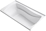 KOHLER K-1229-RW-0 Mariposa 66-Inch X 36-Inch Alcove Bath with Bask Heated Surface, Integral Flange 
