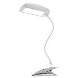 ShineMe Portable Cordless Gooseneck LED Desk Lamp with Stand Clip, Compact Smart Touch Control Switc