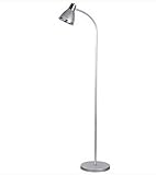 光源なしのメタルフロアランプフラッシュシルバー