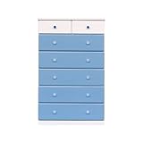 アルファタカバ カラフルベビータンスシリーズ フラッペ 80cm幅6段 (ブルー)