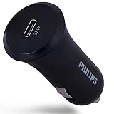 Philips USB C車の充電器、高速、電源Delivery、27 W、1 USB Cポート、旅行充電器forスマートフォン、タブレット、ノートパソコン、USB認定車、充電ステーション、ブラック、dlp2559q / 37