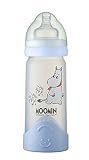 【Soul Ⓑ】「UPIS」お出かけ 哺乳びん 本体 250ml 使い捨て 哺乳瓶 消毒不要 衛生パック (本体, ムーミン ブルー)