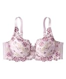 [ニッセン] ブラジャー 脇高フルカップブラジャー（チューリップ柄）（日本製レース）（トリンプ）（n、FULLRE） ラベンダー系 F110
