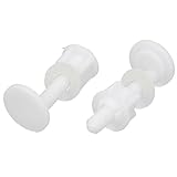 uxcell 便座ヒンジボルト 29mm x 65mm ホワイト プラスチック 丸型 2個入り