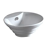 Whitehaus Collection WHKN1054-WH Whitehaus WHKN1054 Isabella Round Stepped Above Mount Basin, White 