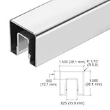 Polishedステンレス1 – 1 / 2 " Square Crispコーナーキャップレールfor1 / 2 " ( 12 mm ) to 5 / 8 " ( 16 mm )ガラス