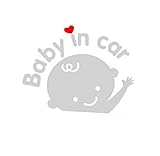 Baby in car 車シール E-Fly カーステッカー 車シール デカール 防水 2点セット（ホワイト）