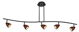 Cal Lighting SL-954-5-DB-AMS Track Lighting, Amber Glass & Dark Bronze