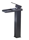 Eyekepper Tallニッケルブラシ仕上げ滝シンク蛇口OpenチャネルBasinミキサータップLong Bath注ぎ口 ブロンズ 6009H-ORB