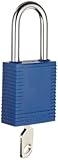 Brady Plastic Lockout/Tagout Padlock Keyed Different 1-3/4 Body Length 1-1/2 Shackle Clearance Blue 