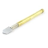 uxcell ガラスカッター　メタル製超硬製ゴールドトーンシルバートン　アンチスリップハンドグリップ　自己潤滑