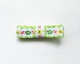 Baby Deer Clips　ヘアクリップ for ベビー　お花刺繍 (アップルグリーン)