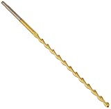 Chicago Latrobe 120DHT Series High-Speed Steel Long Length Drill Bit, TiN Coated, Round Shank with T