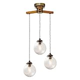 インターフォルム ペンダントライト LT-1962BU オレリア ダングル3 バブル 白熱球 複数吊り ウッド ガラス