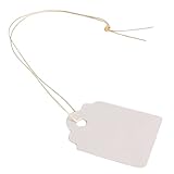 ラベル，SODIAL(R)防水ストリップラインガーデニングタグホワイトハンギングサイン工場ラベルの100pcs