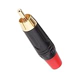 Yデパートセンター55Ⓡ 金メッキ RCAプラグ RCAオス RCAケーブル 自作 はんだ オーディオ (レッド)