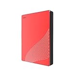 MOIKYIGI 外付けHDD 1TB USB3.0 高速転送 二重バックアップ 2個465GB構成 25インチ 外付けハードディスク ビジネスゲーム対応 磨き砂グレー A級チップ 放熱 (レッド)