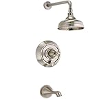 Belle Foret A663763BNV Pressure Balance Tub and Shower Faucet Less Handles, Brushed Nickel [並行輸入品]