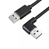 KKM-ラブショーUSB3.0上下左右90°方向変換ケーブルUSB 3.0 ケーブル タイプA-タイプA オス-オス メッキコネクタ搭載 高耐久性 USBケーブル 両端 オス 0.15m0.3m0.5m1m1.5m2m モデム対応 (左L, 0.15M)