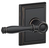 Schlage f10-bir-716-add Aged Bronze Passage Birminghamスタイルレバーwith Addisonローズ