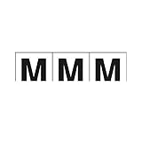 CM01734 アルファベットステッカー 30×30 「M」 白 3枚入